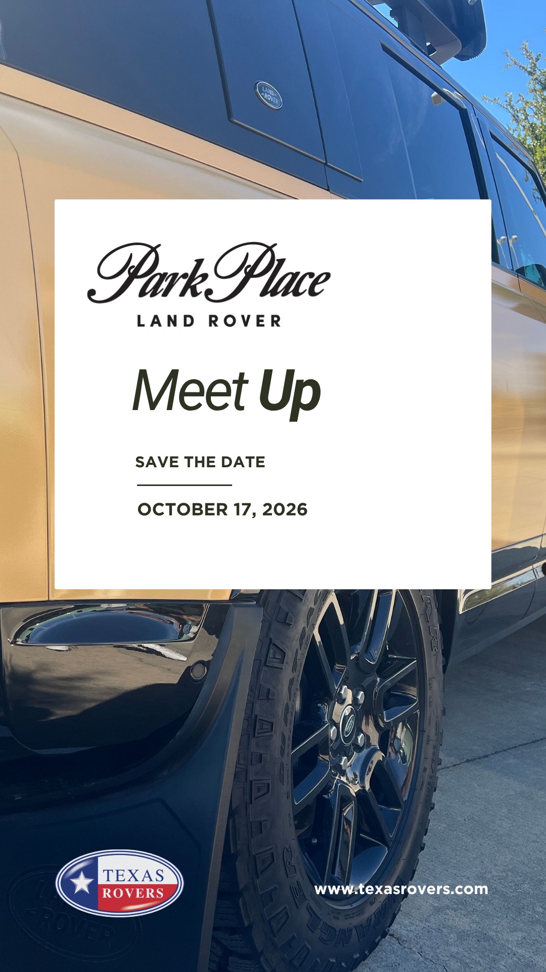 Park Place Land Rover Meetup - save the date